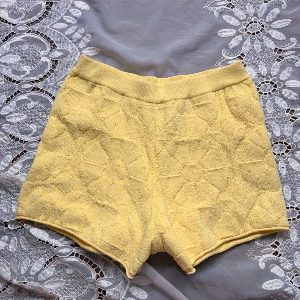 Roller Rabbit x Target Yellow Knit Shorts Geometric Jacquard Size Medium 1119